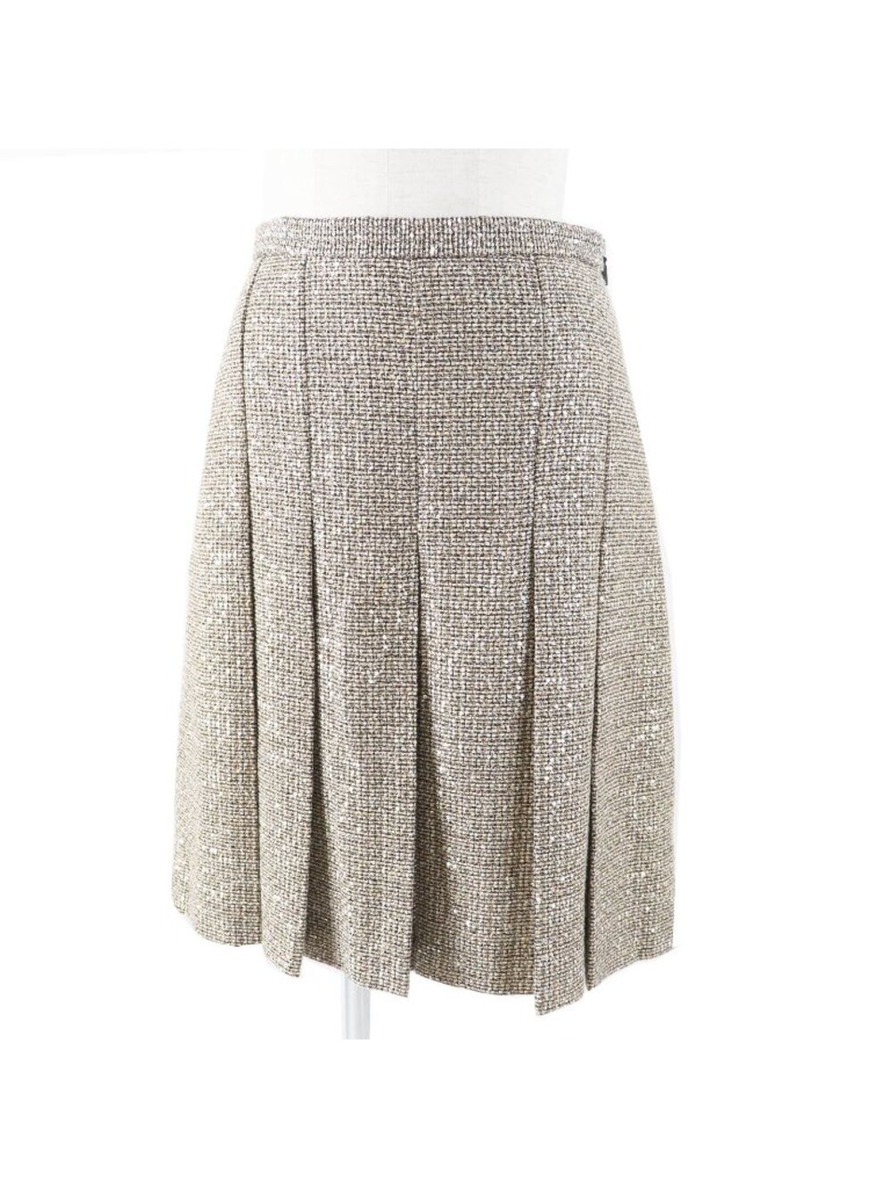 Gucci Full Sequin Pleated Skirt Gold 40